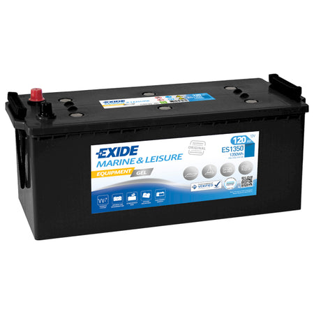 Exide batteri Nautilus 120Ah gel set forfra med mål 513×189×223 mm