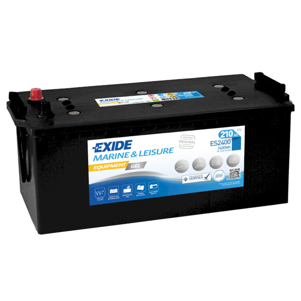 Exide Nautilus 210Ah gelbatteri set forfra med dimensioner