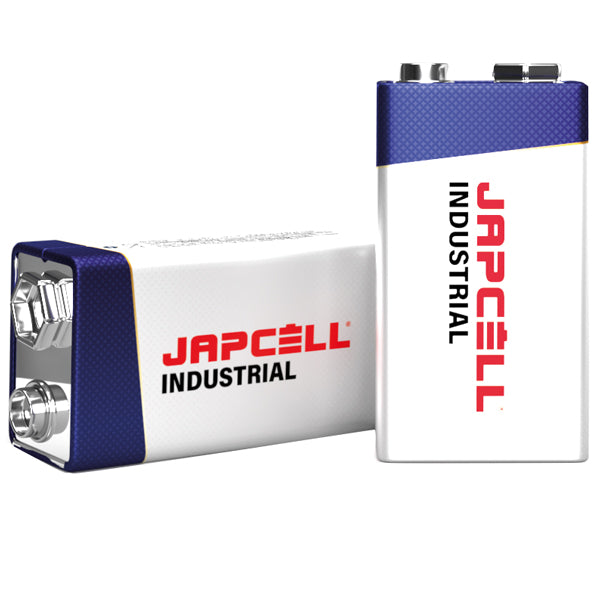 Japcell 9V/6LR61 batteripakke på hvid baggrund