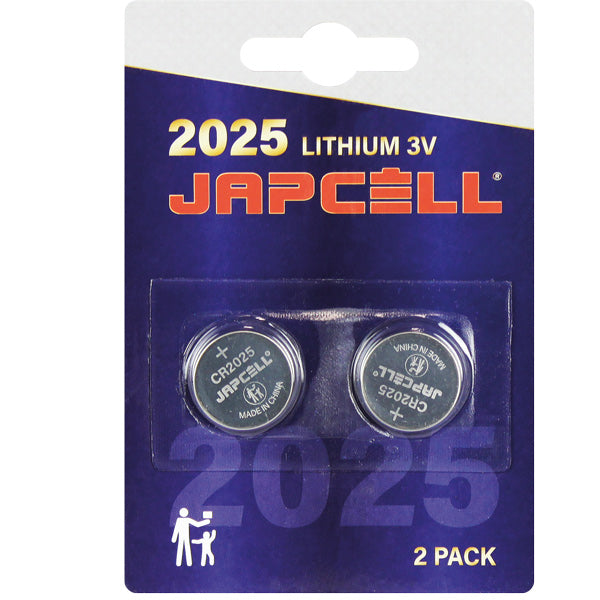 Japcell CR2025 lithium batteri i pakke med 2 stk.