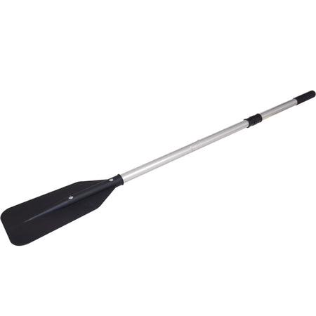 Aquaquick åre i sort, 143 cm til gummibåde, vedlagt på en båd.