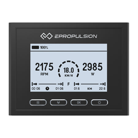 Epropulsion E-Serie display 4,3" monteret på bådkontrolpanel