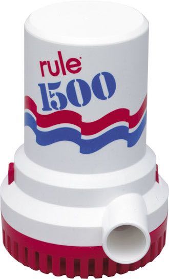 Rule dykpumpe, set fra siden med tilslutninger