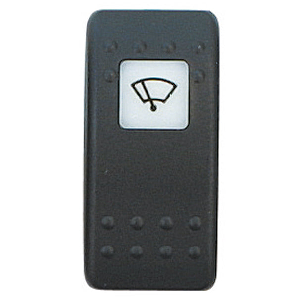 Roca trykknap til viskemotor med symbol, set forfra.