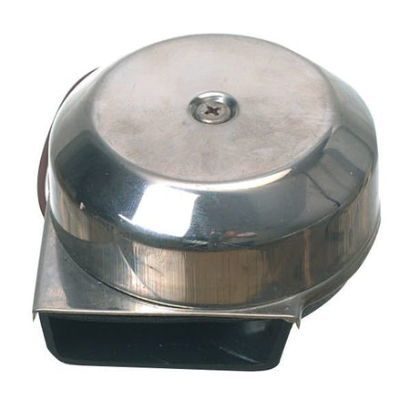 SeaTec 12V horn set fra fronten med tydelig lydstyrke på 105 dB