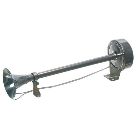 SeaTec trompet horn 12V set fra siden, monteret på båd