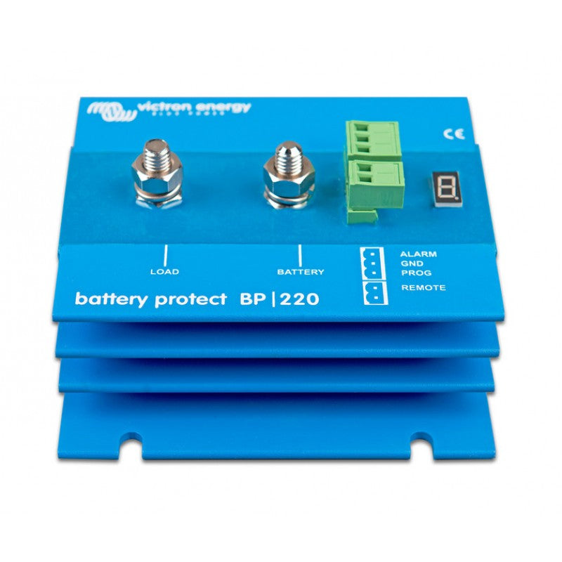 Victron Batteri Protect set fra siden, klar til installation.