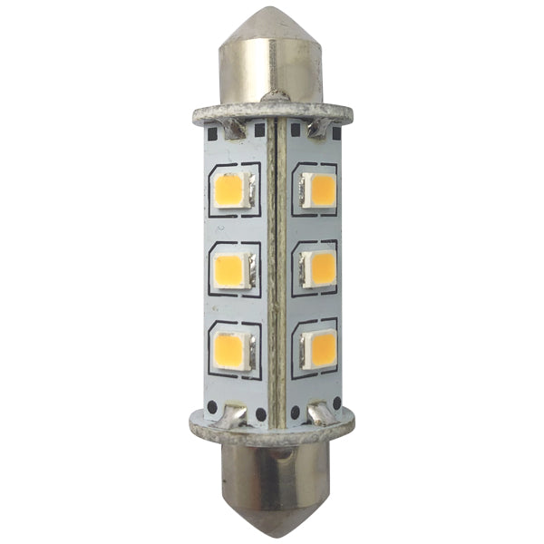 1852 LED pinolpære set fra siden, viser den kompakte 42 mm størrelse.