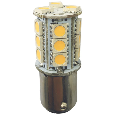 1852 LED pære Ba15D vist opretstående med tekniske specifikationer