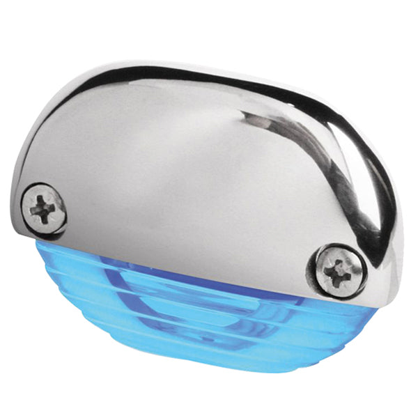 Hella easy fit LED lampe med blå lys monteret i en båd