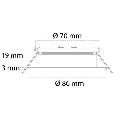 Casolux lampe monteret i loftet på en båd