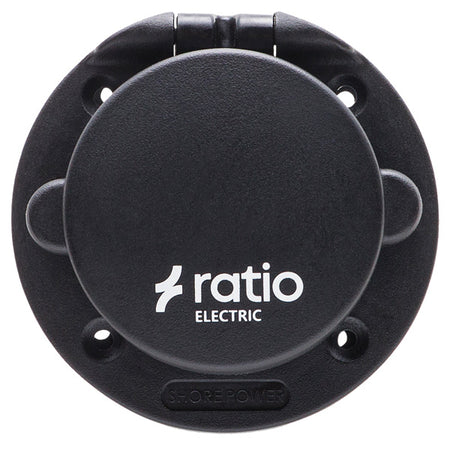 Ratio, Landstrømstik med låg plast sort 16 amp