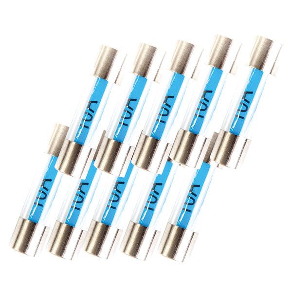 Oceanflex glasikringer 5 x 20mm, 10A, pakket i en praktisk emballage.