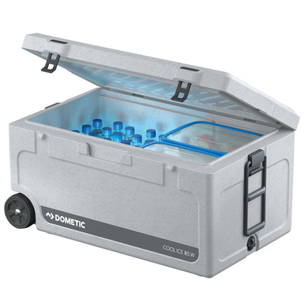 Dometic Cool-Ice CI 85W isboks med hjul og teleskophåndtag set fra siden