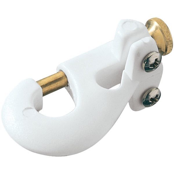 Ronstan pistolhage til 10 mm wire, set fra siden, klar til montering.