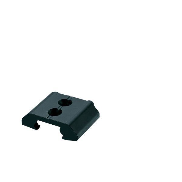 Ronstan endestop i aluminium, set fra siden med mål 65×76 mm