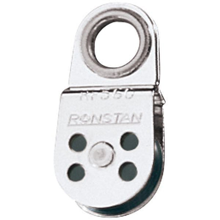 Ronstan wireblok skive Ø19mm set fra siden, klar til montering på båd.