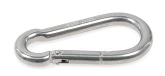 Karabinhage RF 9x90mm AISI 316 fra 1852, set fra siden med glat overflade.