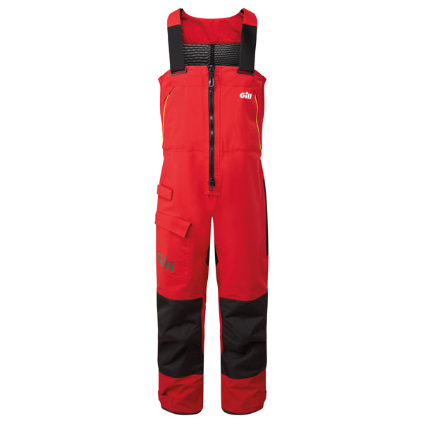 Gill OS26 offshore bukser i rød farve set fra siden.