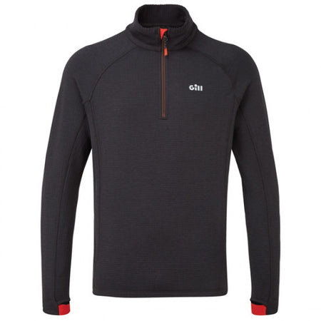 Gill 1081 fleece i grafit med halslynlås set fra fronten.