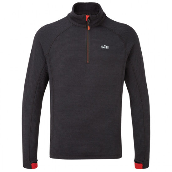 Gill 1081 4-vejs thermal fleece i grafitfarve set forfra med halslynlås