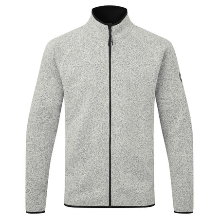 Gill fleece jakke i grå, set forfra med lynlås åben