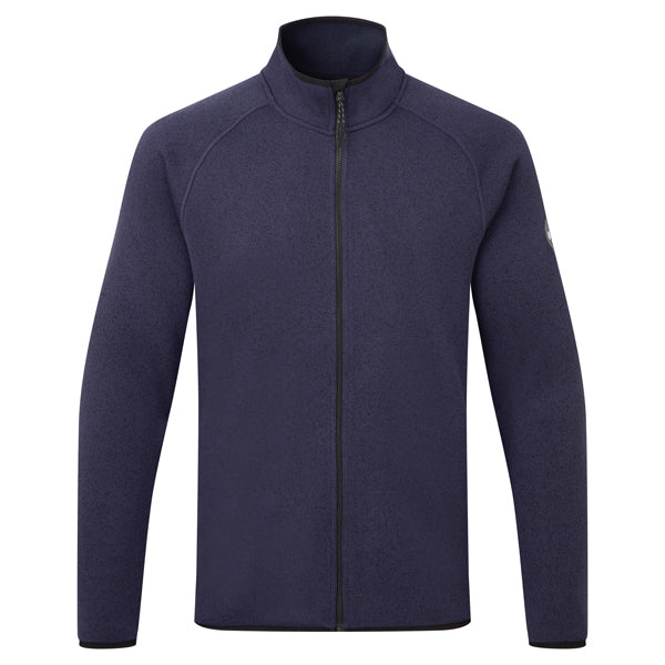 Gill fleece jakke i navy, set forfra med lynlås.