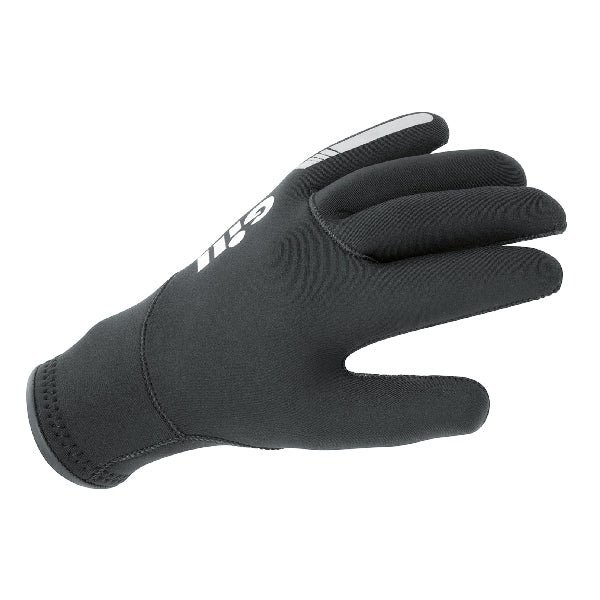 Gill 7673 neoprene vinterhandske i sort, set fra fronten med fleksible fingerspidser
