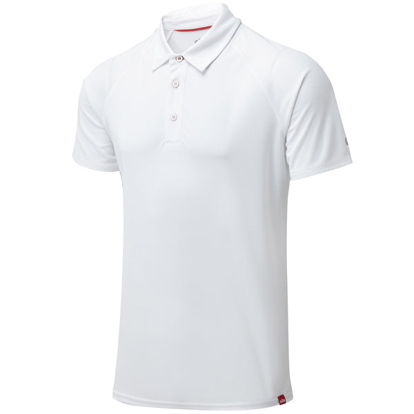 Gill UV008 herre polo i hvid, vist forfra med kortærmer