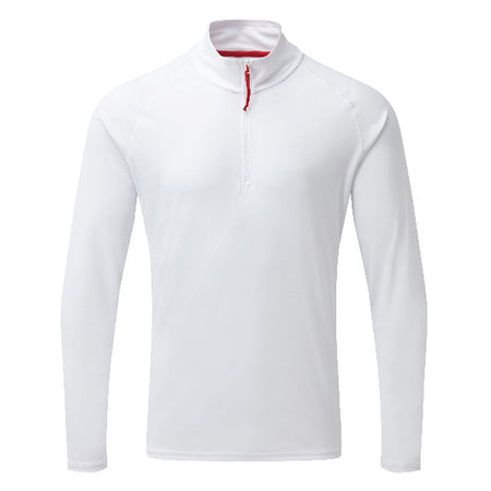 Gill UV langærmet zip t-shirt i hvid str. L set forfra