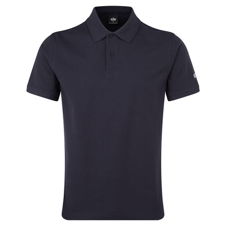 Gill herre pique polo i navy, set forfra med kort ærme.