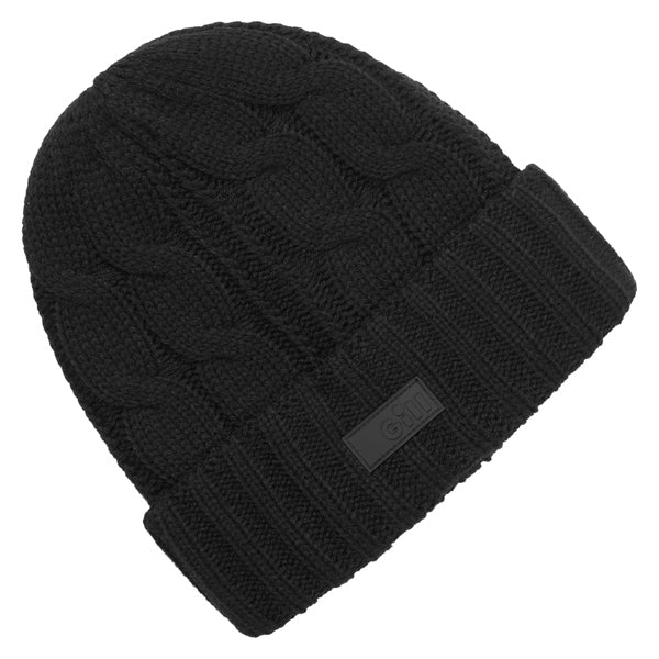 Gill HT 56 kable strikket hue i sort, elegant og tidløst design