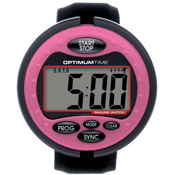 Optimumtime os319 sejlerur i pink, set fra siden med tydeligt display