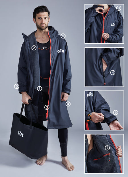 Gill Aqua Parka jakke i grøn str. XL set bagfra