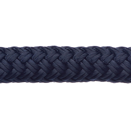 Robline Rio fortøjningsline 14mm i navy, 1 meter lang, liggende på et båddekk.