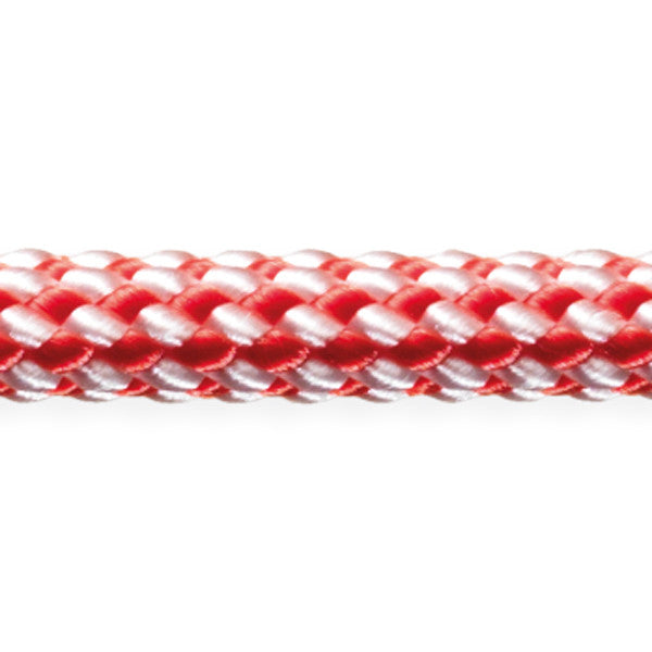 Robline Dinghy Control 6mm i hvid og rød, 1 mtr. lang line til bådudstyr.