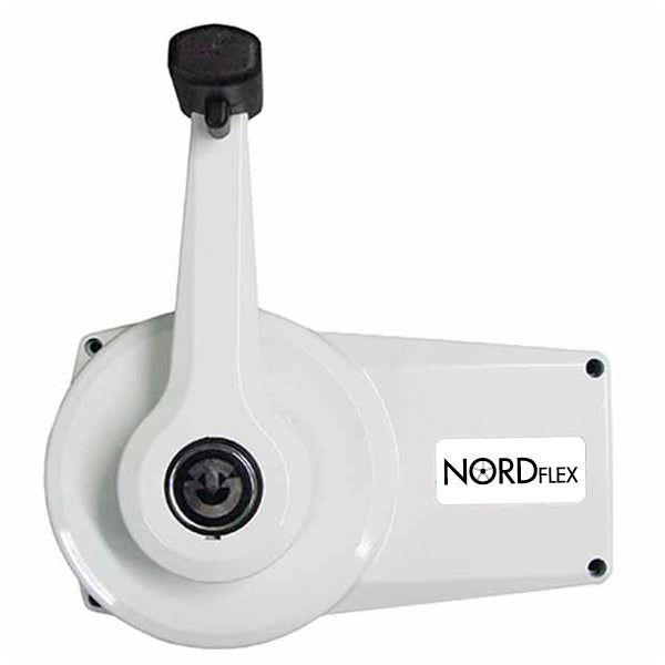 Nordflex kontrolbox etgrebs med lås i hvid farve set forfra