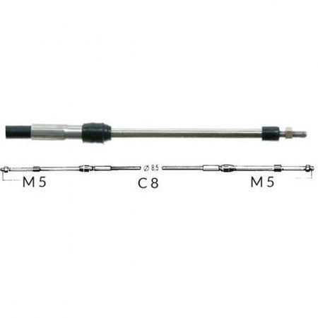 Ultraflex Kontrolkabel C8 set fra siden med robuste stik