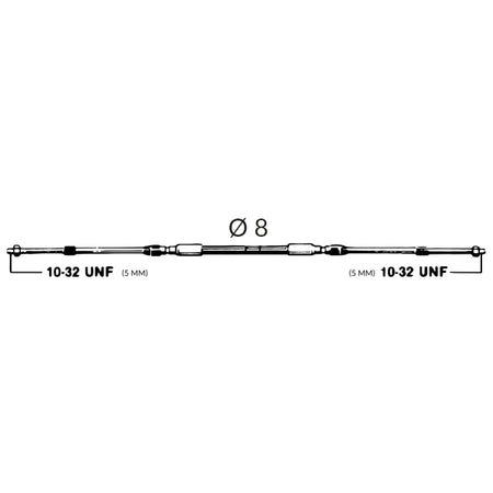 Detalje af Ultraflex kontrolkabel med fokus på kontakterne