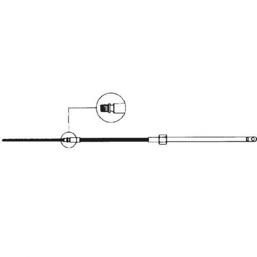 Ultraflex styrekabel M58 på 15 fod med Ø 10 mm øje i brug