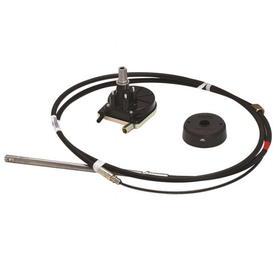 Ultraflex styrebox med sort flange og 9 fod M58 kabel set fra siden