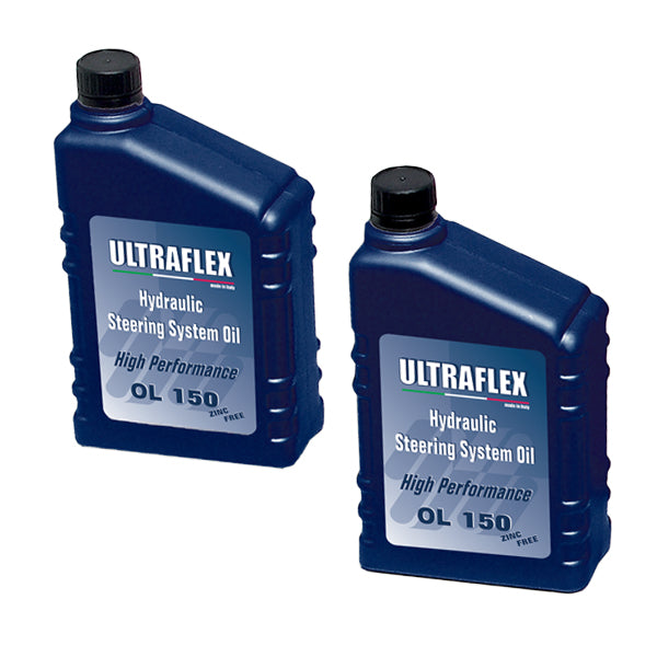 Oversigt af Ultraflex styringspakke inklusiv slanger og fittings.