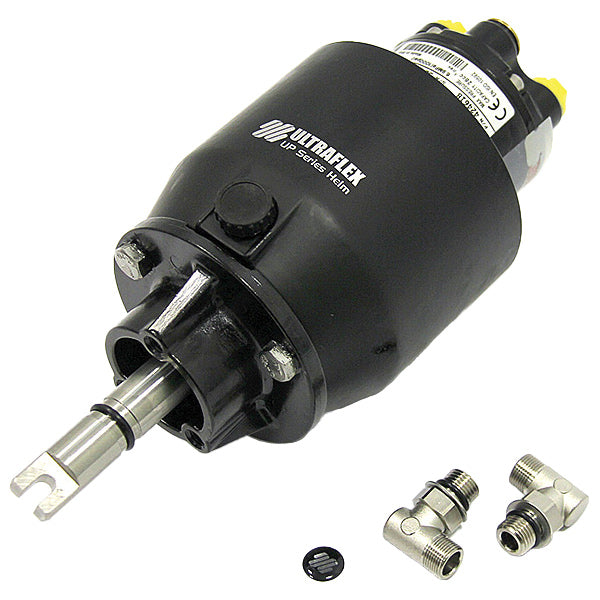 Ultraflex hydraulisk ratpumpe set forfra med tilslutninger synlige