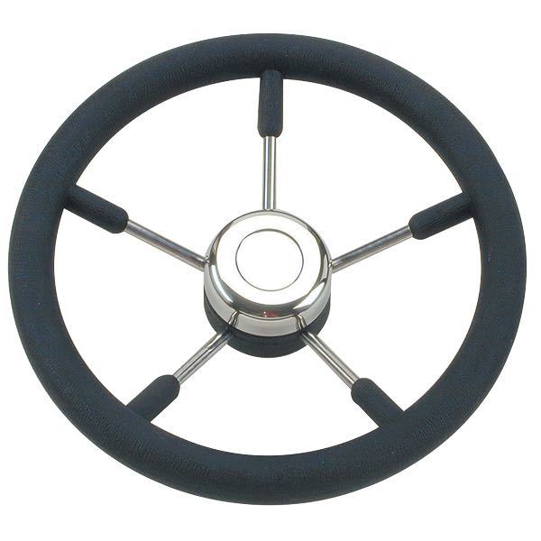 Savoretti stålrat med sort ring, ø40cm, monteret i en sejlbåd.