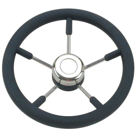 Savoretti stålrat med sort ring, ø40cm, monteret i en sejlbåd.