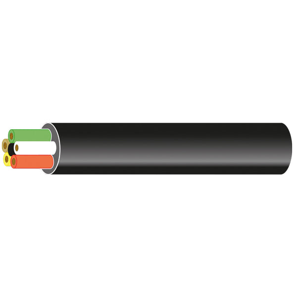 Max Power kabel til styrestrøm set fra siden, 25 meter i længden.