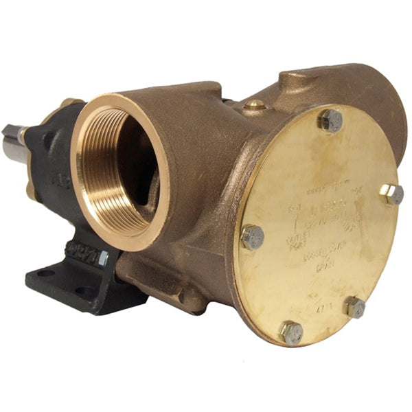 Jabsco impeller pumpe set fra siden med mål og specifikationer