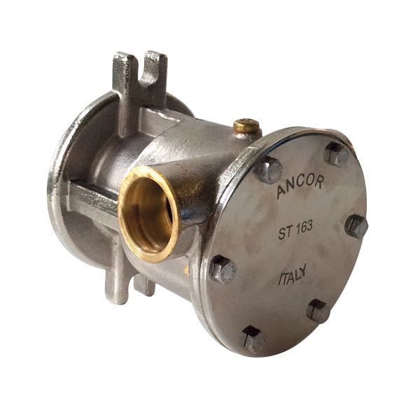 SeaTec pumpe med flange til motor, set forfra med detaljeret design.