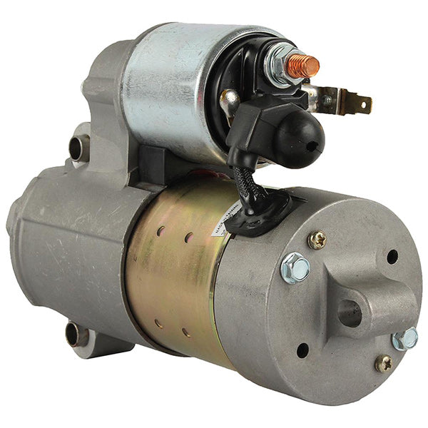 Quicksilver 12-volt starter til Yamaha Hitachi, set skråt forfra.