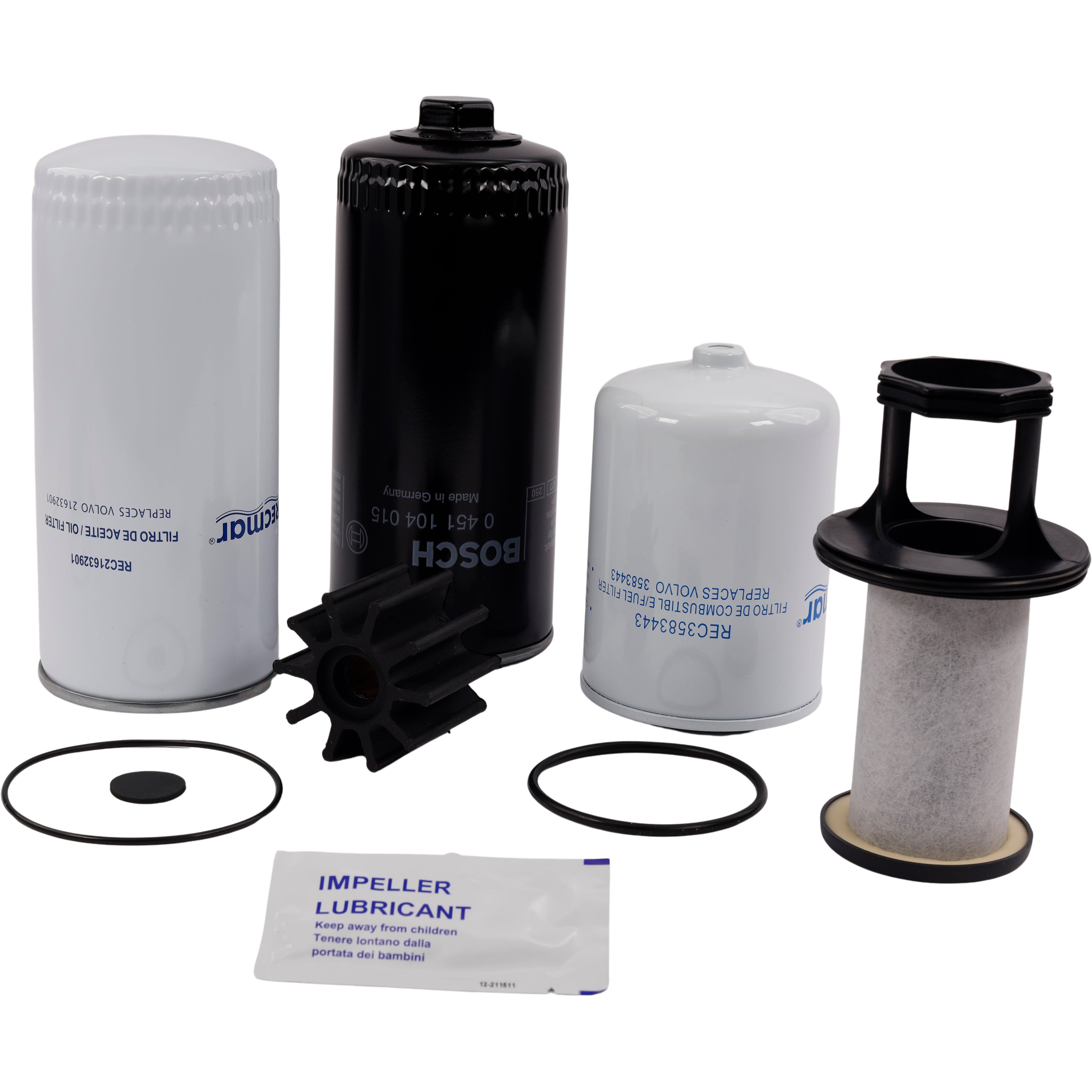 SeaTec Volvo servicekit 9 D4 pakket med komponenter til motorservice